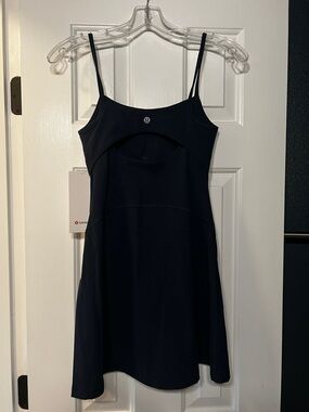lululemon ruched dress Wundermost Ultra-Soft Nulu Ruched Spaghetti-Strap Dress - Black